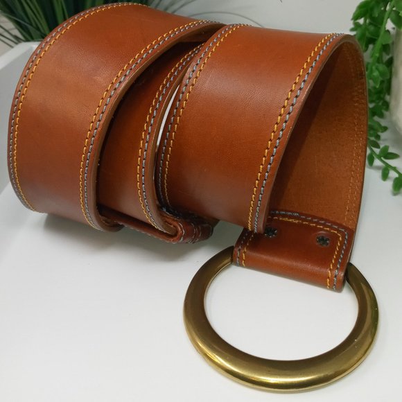 WCM NY Women\'s Adjustable Leather Belt w/ Brass Buckle main image 4